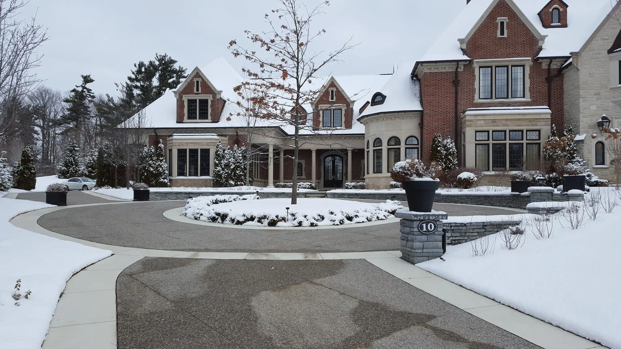 heated driveway constructed with insulated radiant floor heating panels